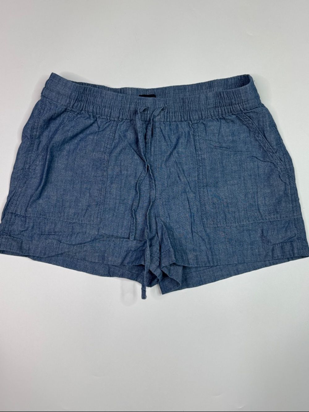 J.Crew Cotton Blue Chambray Stretch Wasit Shorts Size Small